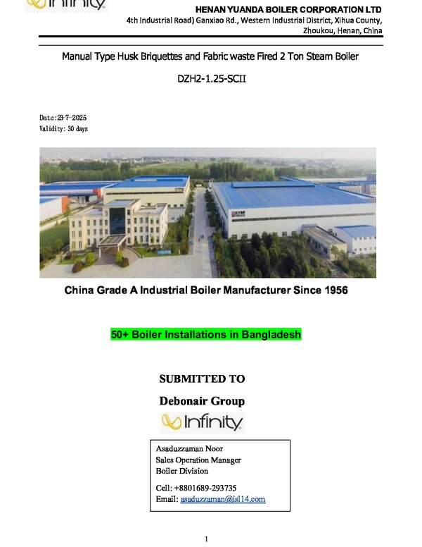 Yuanda Boiler Manual Feeding Boiler R2 (PDF)